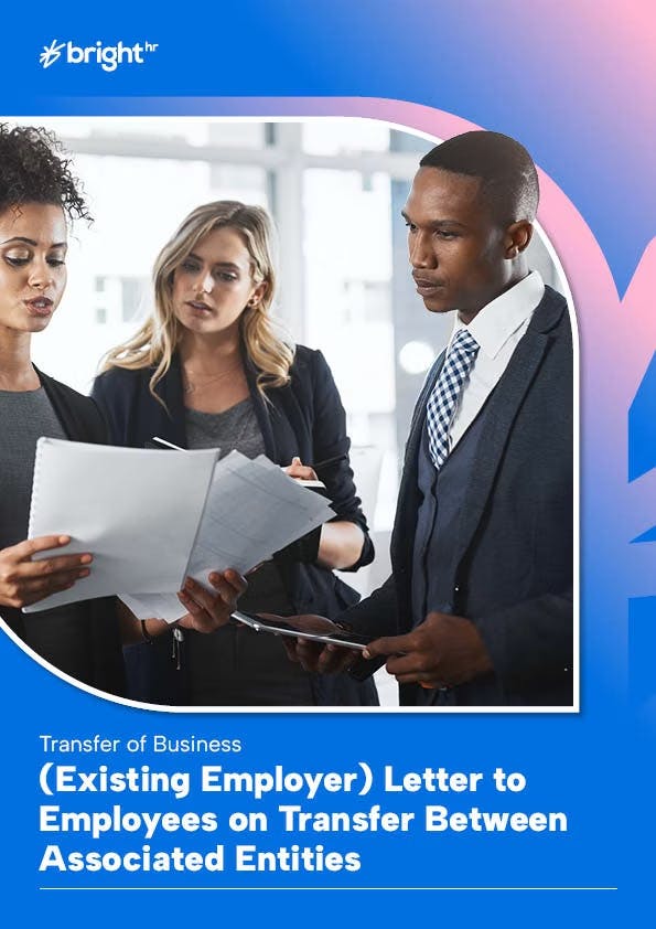 (Existing Employer) Letter to Employees on Transfer Between Associated Entities