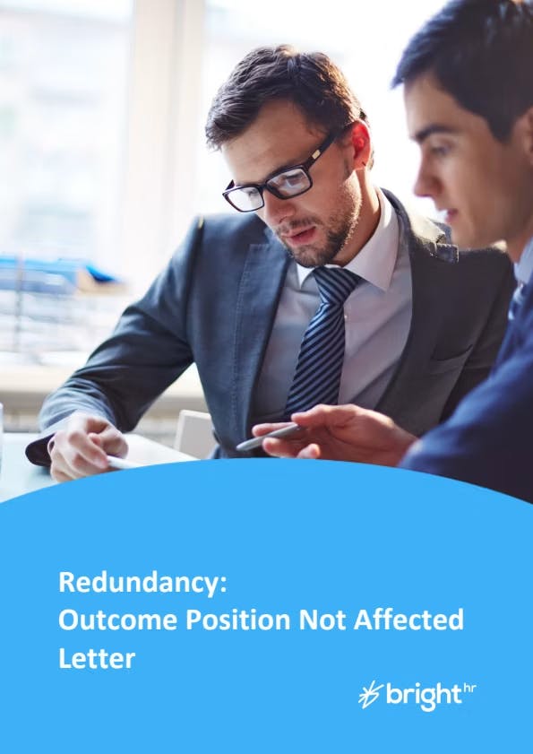 Redundancy Outcome - Position Not Affected Letter thumbnail