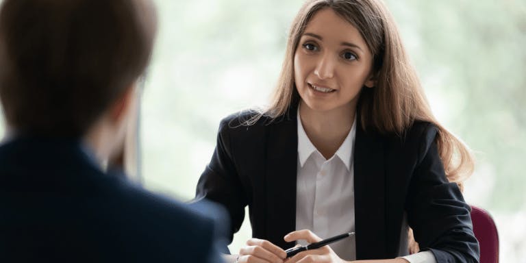 A meeting between a manager and an employee to discuss the end of the employee's probation period