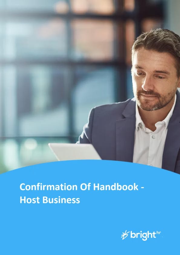 Confirmation of Handbook - Host Business