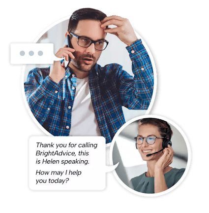A man calling the BrightAdvice line to ask a HR question