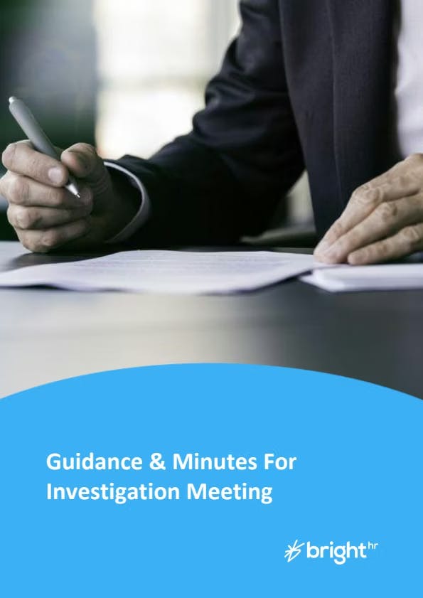 Guidance and Minutes for Investigation Meeting