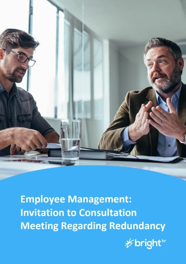 Invitation to Consultation Meeting Regarding Redundancy or Restructure