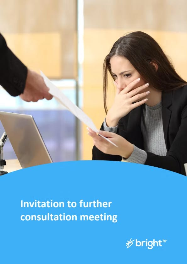 Invitation to further consultation meeting