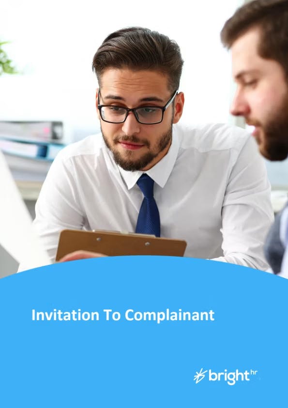 Invitation to Grievance Investigation (Complainant)