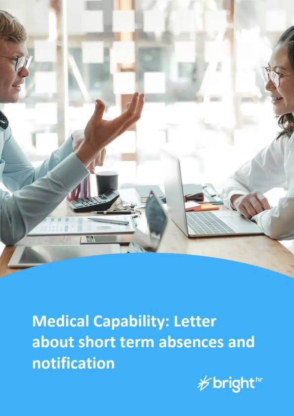 Letter about short term absences and notification