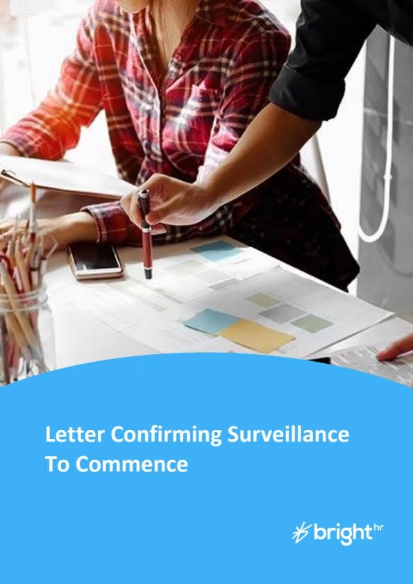 Letter Confirming Surveillance to Commence