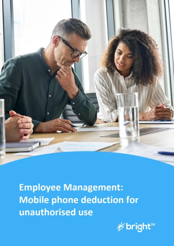 Mobile Phone Deduction for Unauthorised Use Acknowledgment