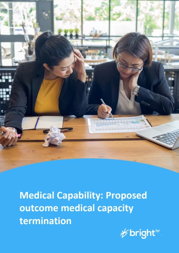 Proposed outcome medical capacity termination