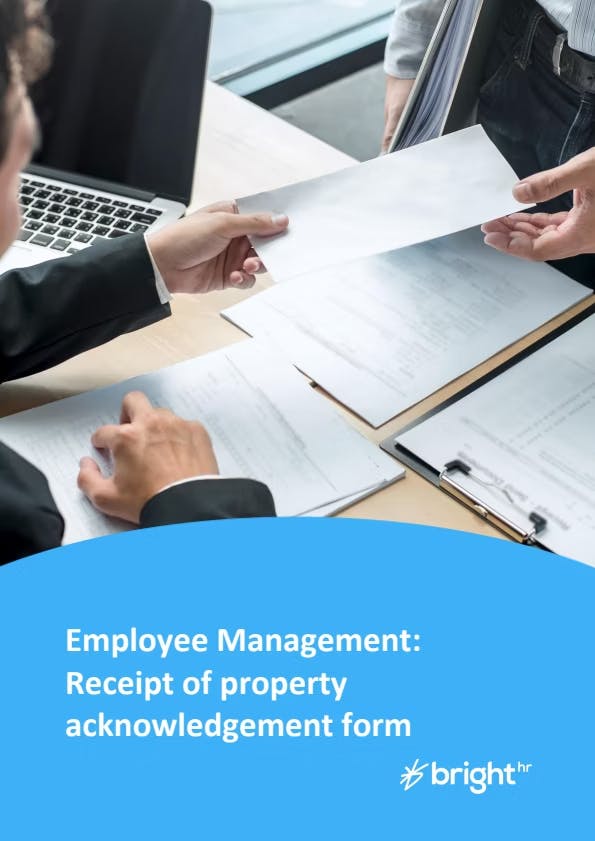 Receipt of Property Acknowledgement Form