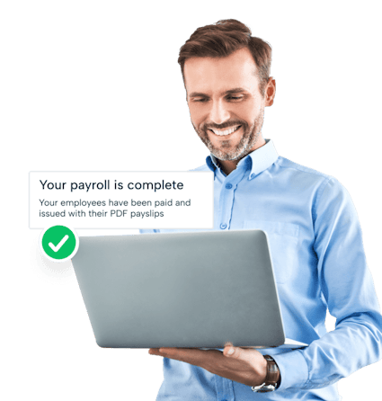 employee using laptop