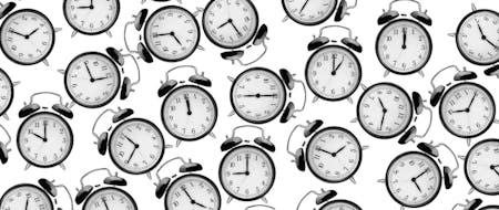 Zero hours contracts A photo of alarm clocks showing different times