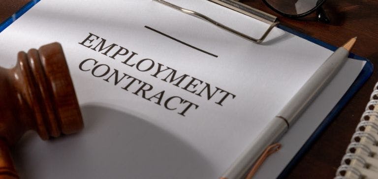 employment contract in court