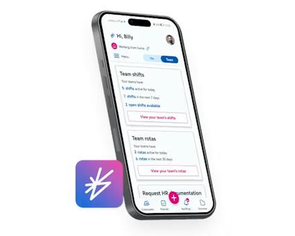 An iPhone displaying BrightHR's mobile shift scheduling tools.