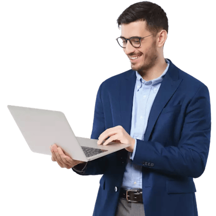 Employment law services for busy UK employers A man looking down at a laptop