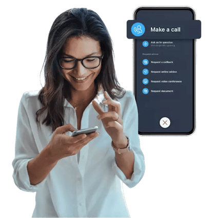 HR support and employment law advice for councils The image displays a council worker phoning the BrightAdvice employment law advice helpline for hr support