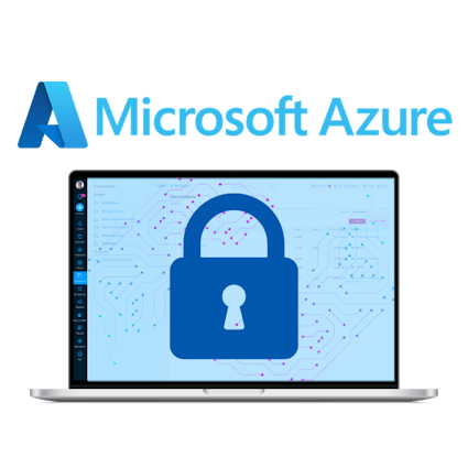 BrightHR displayed on a laptop device with the microsoft Azure logo above