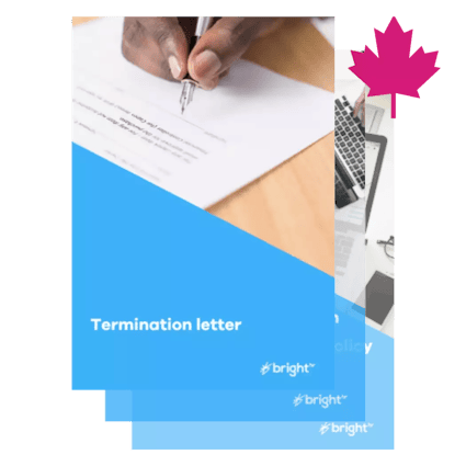 BrightBase disciplinary documentation. In the top right corner is a Canadian Maple Leaf icon.