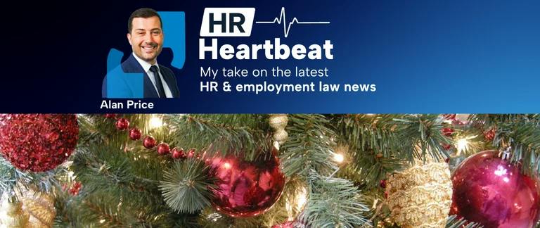 HR Heartbeat UK September 2026 A photograph of BrightHR CEO Alan Price and some Christmas decorations with the words HR Heartbeat my take on the latest HR and employment law news
