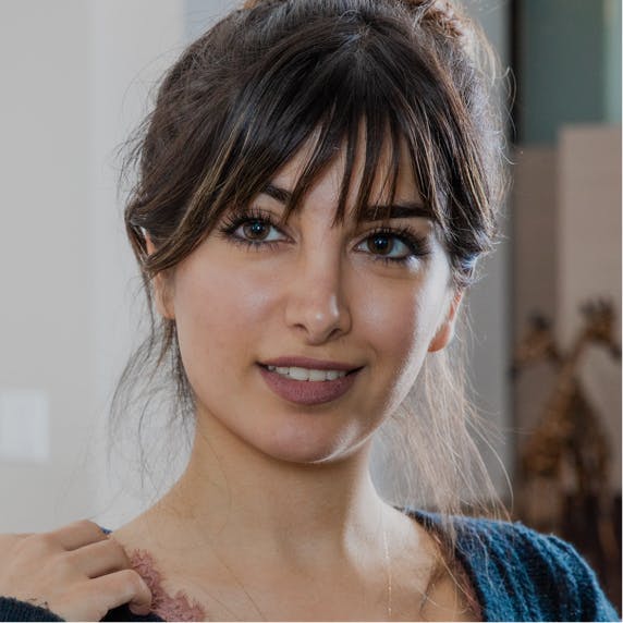 Smiling woman.