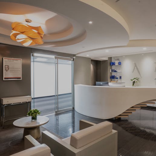 Reception area for Cosmoplastic Surgery.