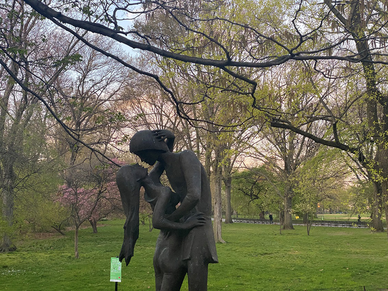 Sculpture in park.