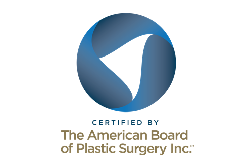 Logo that says: Certified by The American Board of Plastic Surgery Inc.