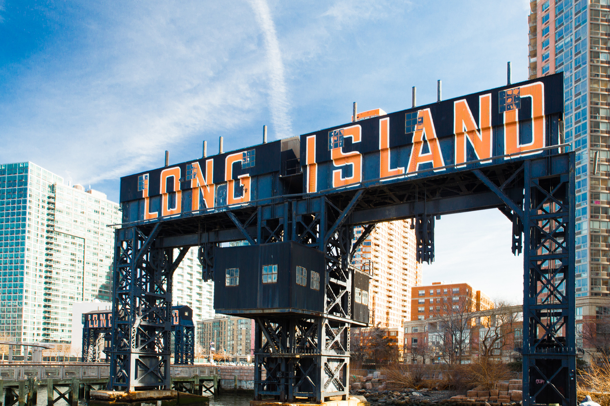 Big sign that says Long Island.