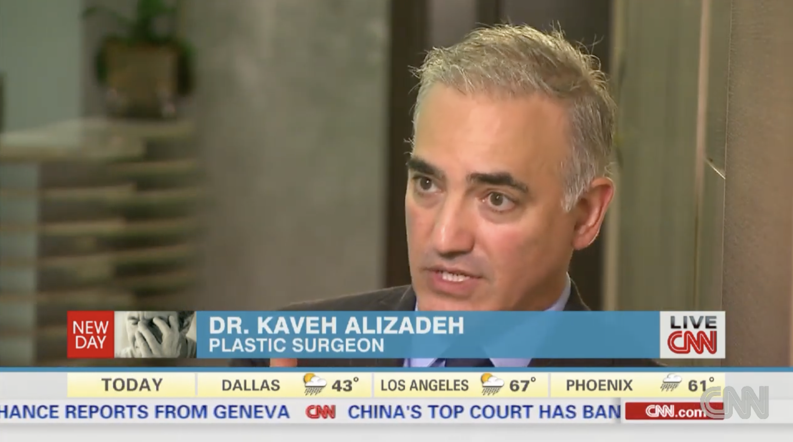Dr. Alizadeh speaking on CNN.
