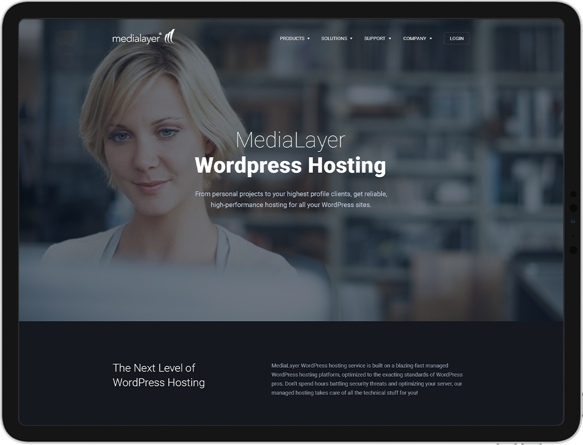 MediaLayer WordPress Hosting page design