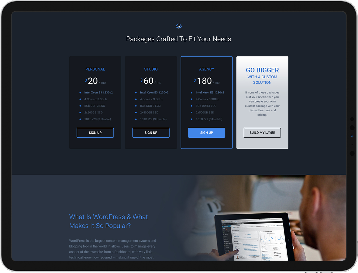 MediaLayer Hosting pricing plan design
