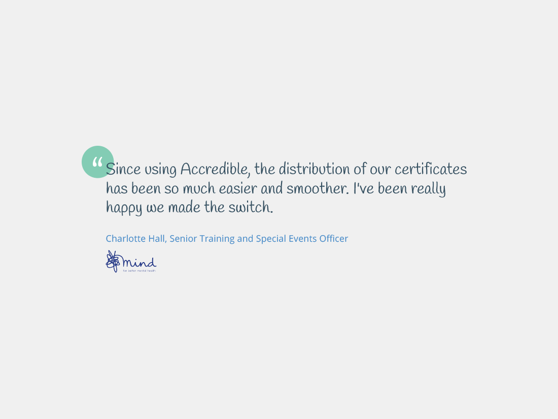 Accredible Testimonial and Typefaces working together