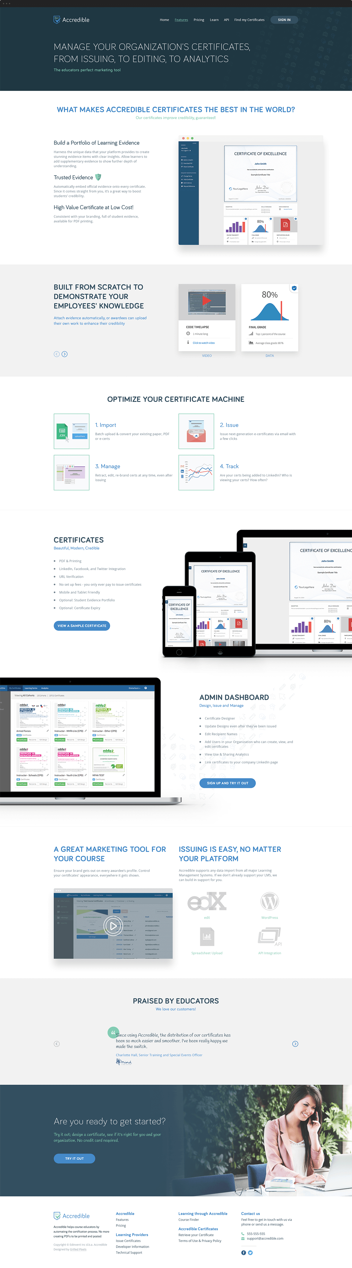 Accredible Features Page