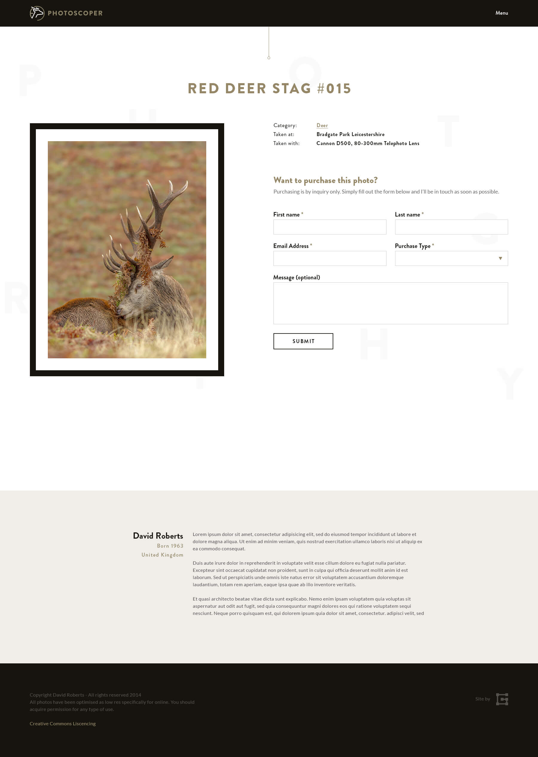 Photoscoper individual photo page design