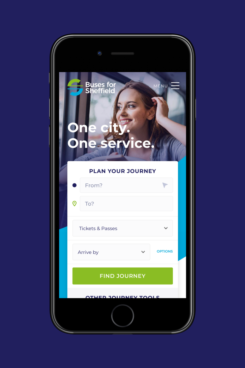 Buses for Sheffield - mobile homepage