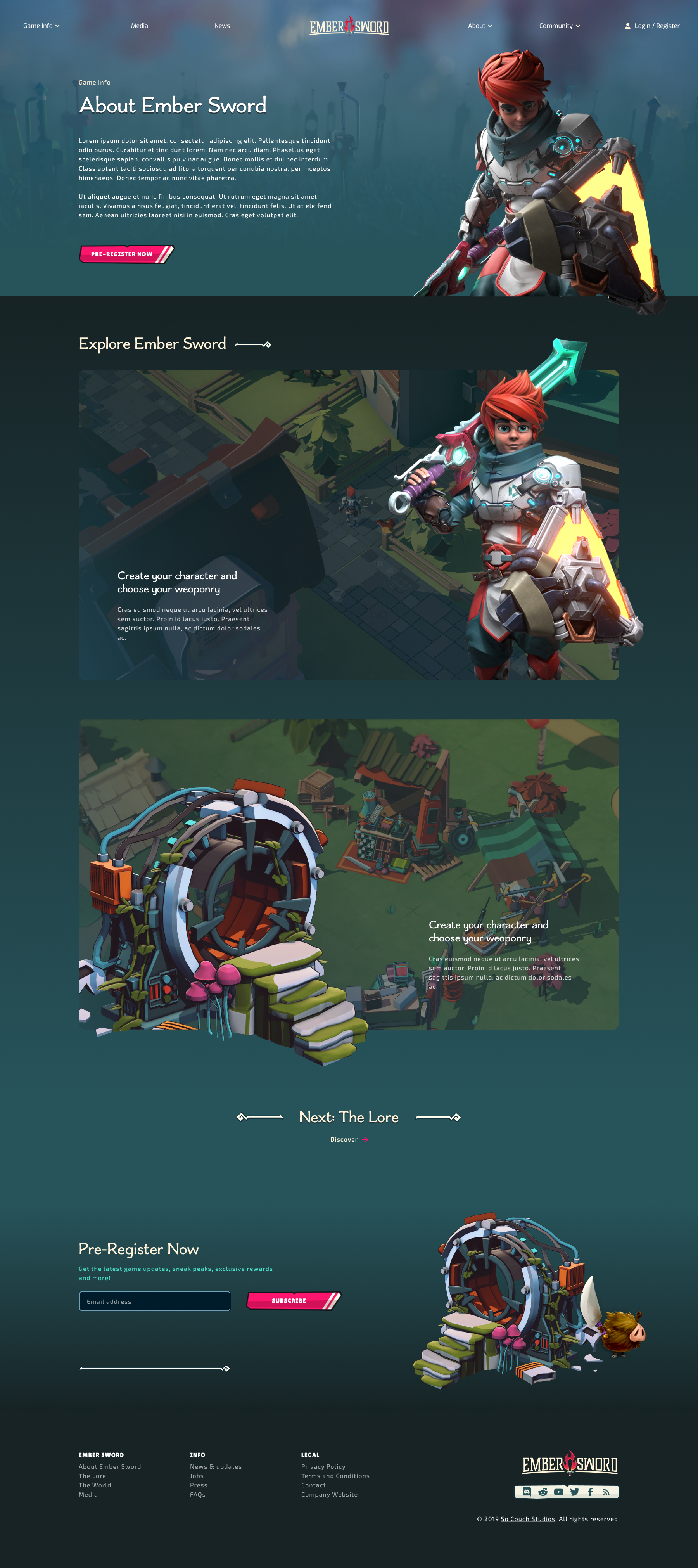 Ember Sword - Game info page design