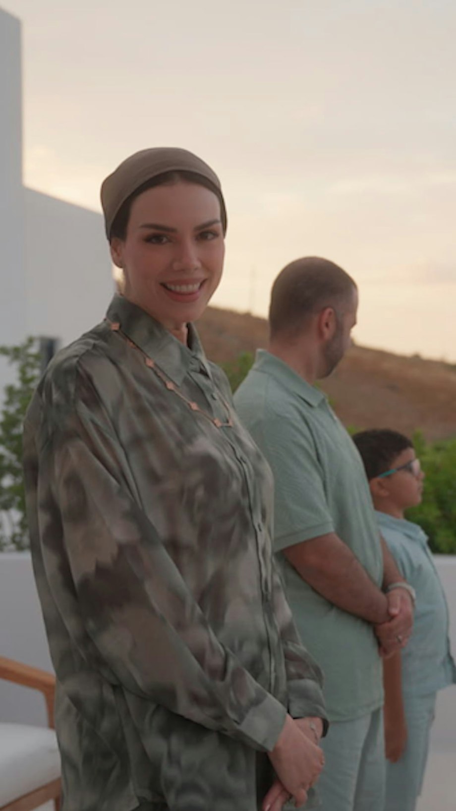 A woman in a beanie