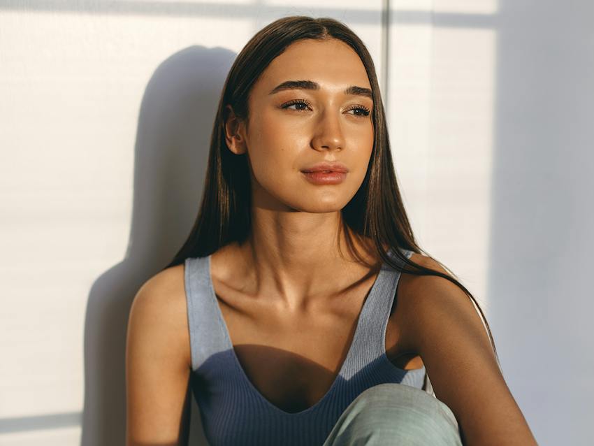 Woman looking off into the distance