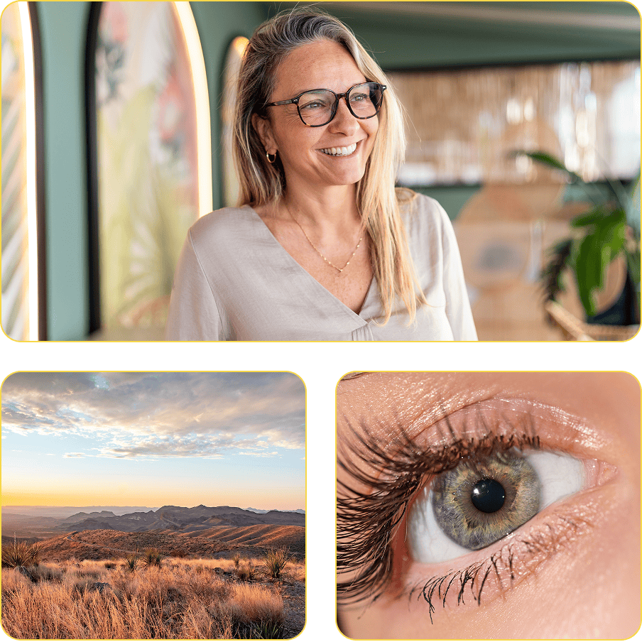 Woman smiling | Canyons | An eye