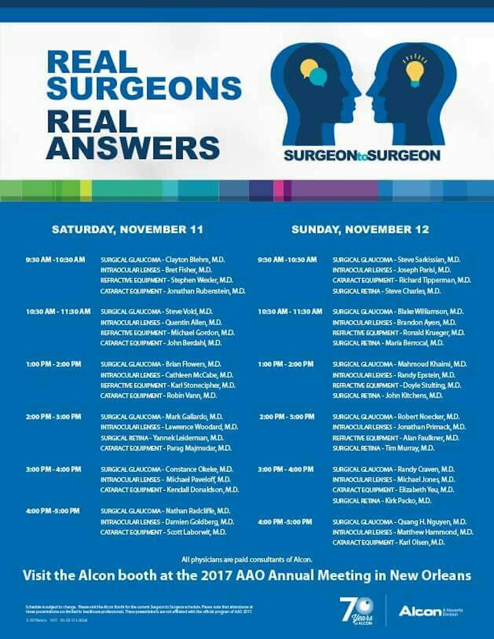 November 11, 2017 AAO Annual Meeting, New Orleans, LA
