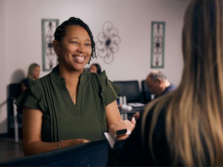 woman smiling