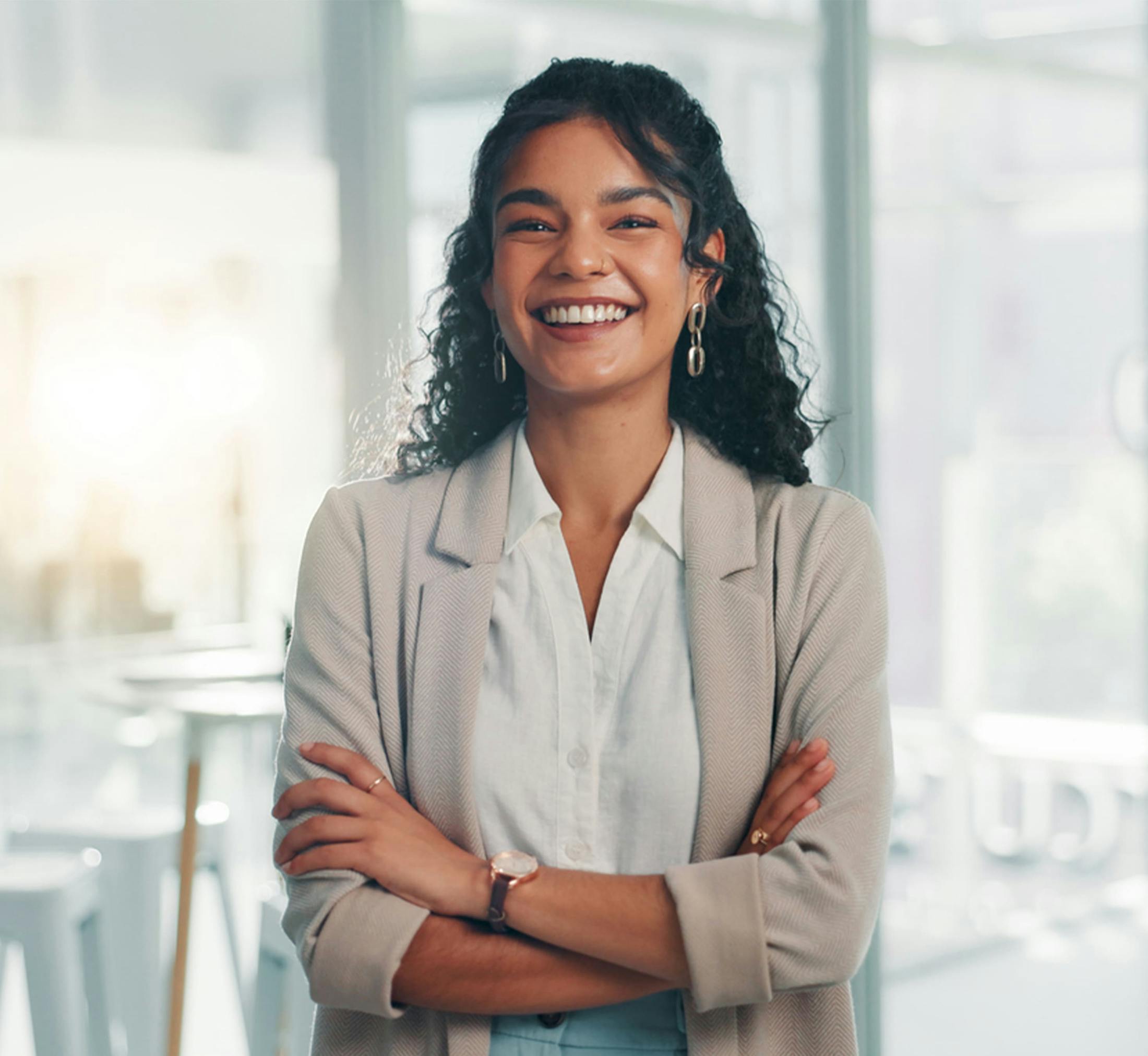 Woman smiling