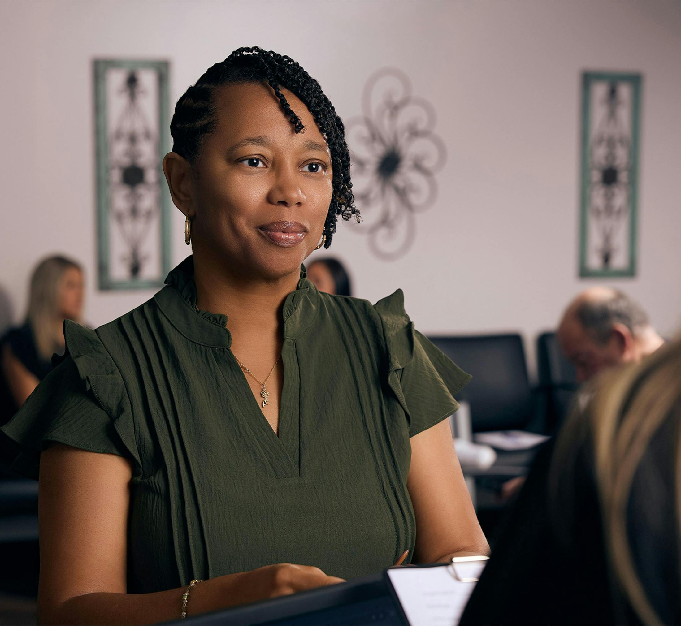 Woman at the front desk