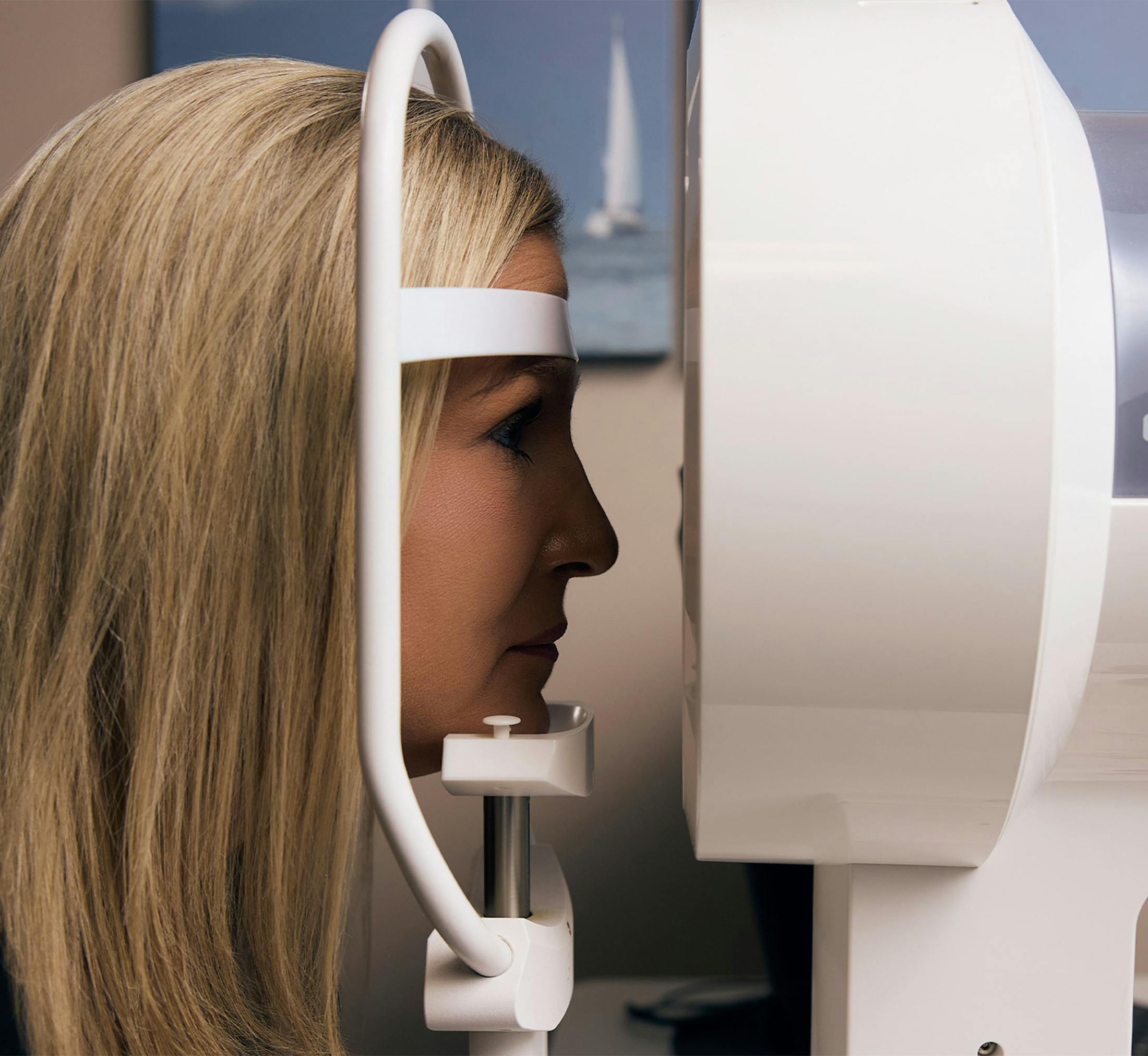 Woman during eye exam