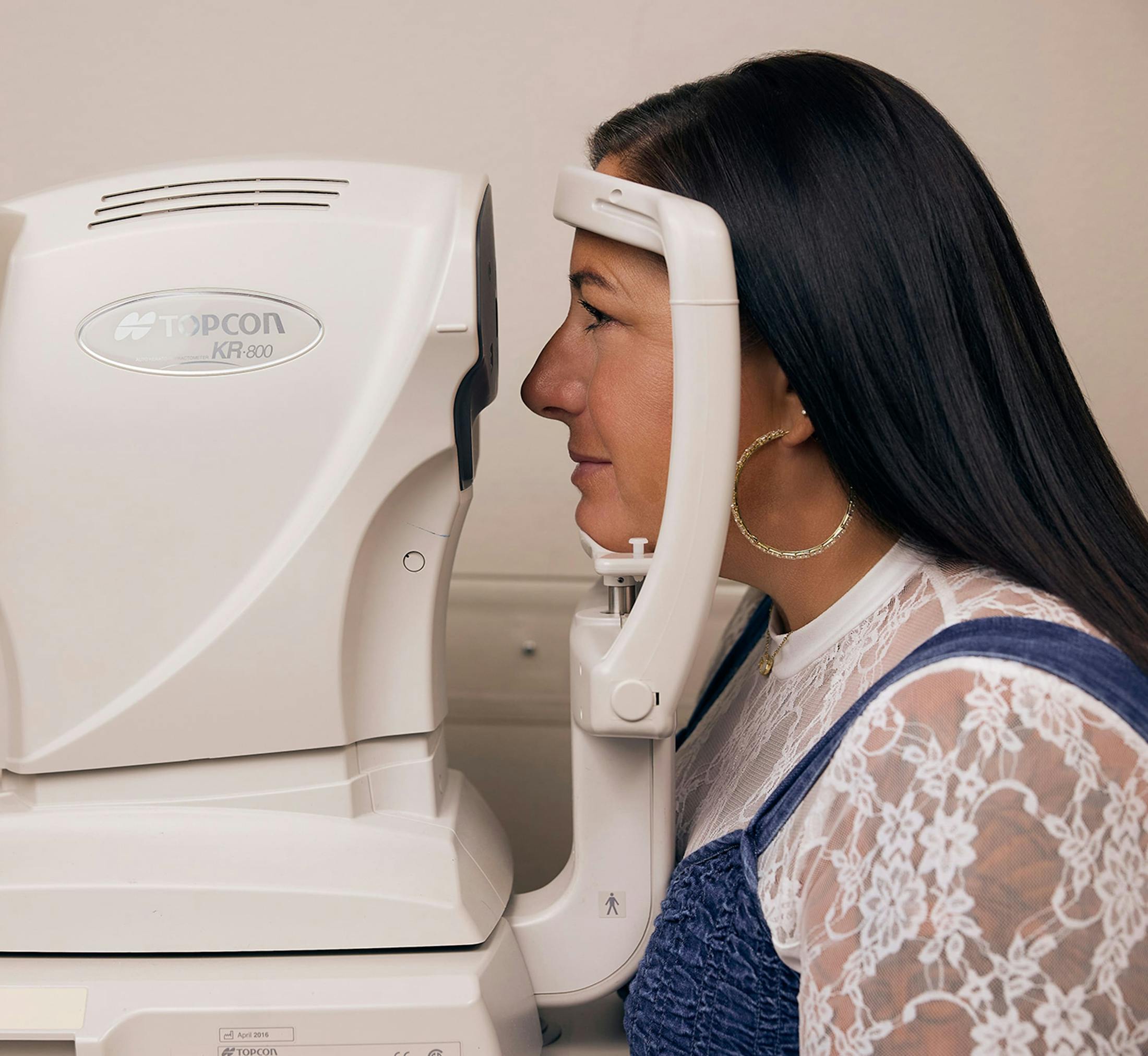 Woman during eye exam