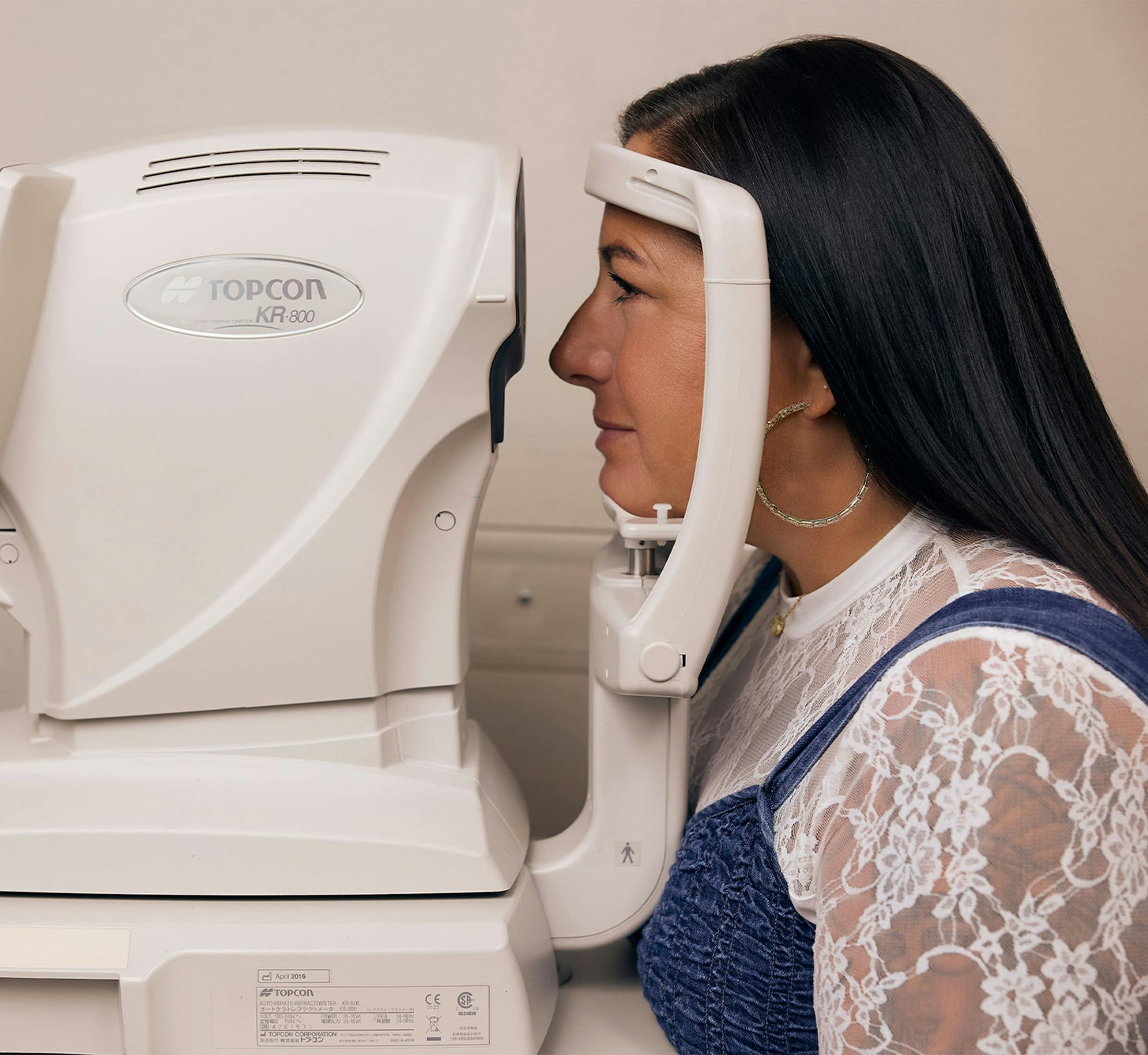 Woman during eye exam