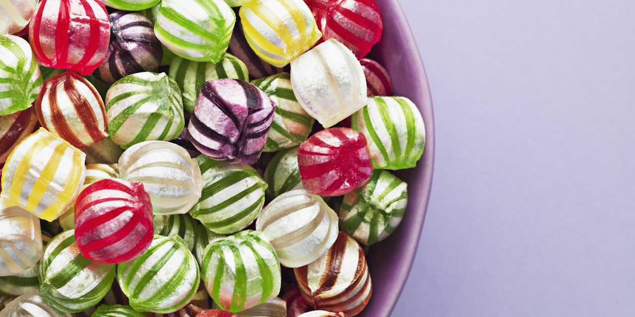 Bowl of colorful candies