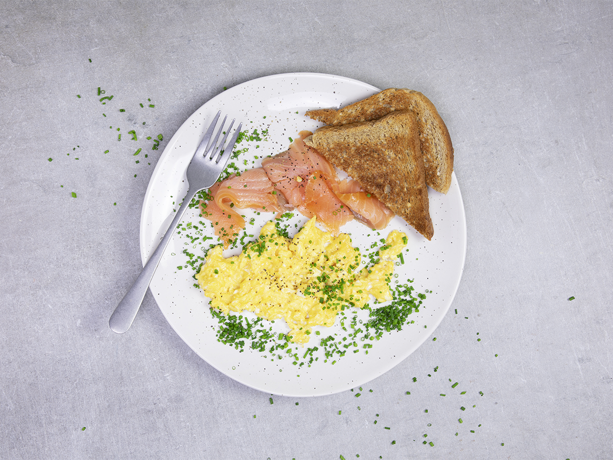 Scrambled Eggs and Smoked Salmon<!-- -->