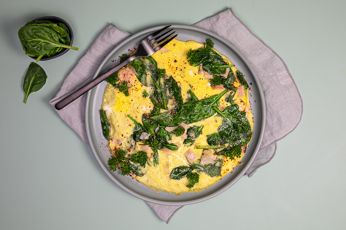 Omelette with spinach and turkey Lifesum