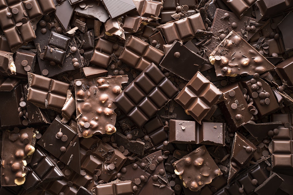 Milk and dark chocolate pieces